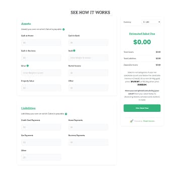 Zakat Calculator WordPress Plugin