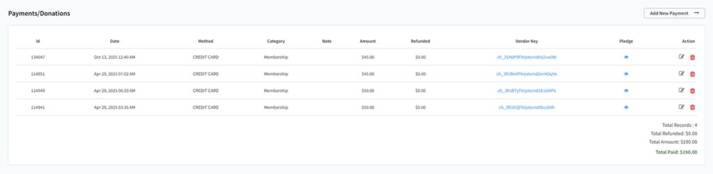 Payments-Donations