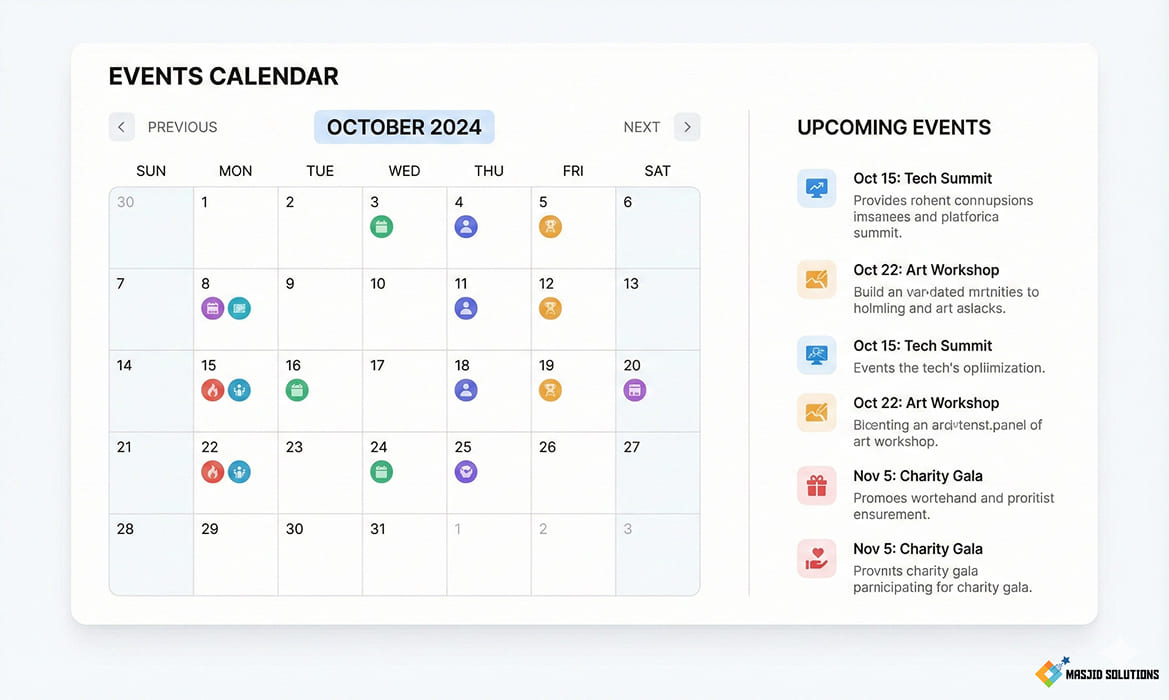 Event calendar preview