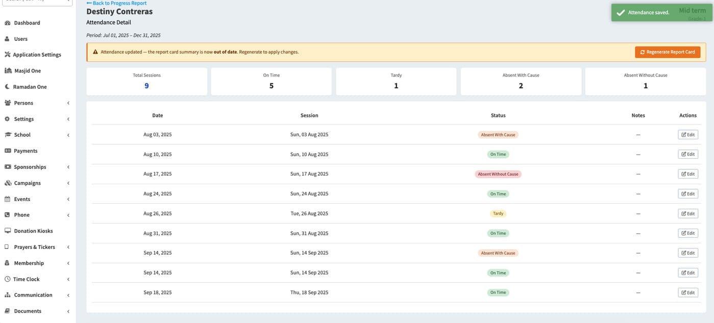 report card integration